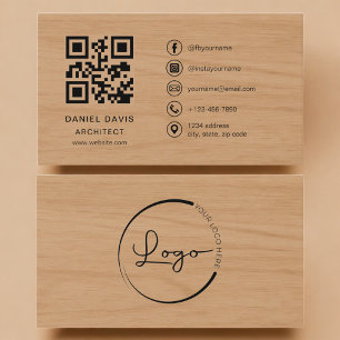 Architect Hout Professionele QR-code Visitekaartje