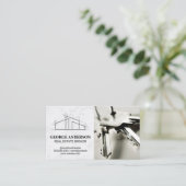 Architect Huis Logo | Sleutels Visitekaartje (Staand voorkant)