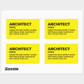 Architect Humor Definition Design Rechthoekige Sticker (Vel)