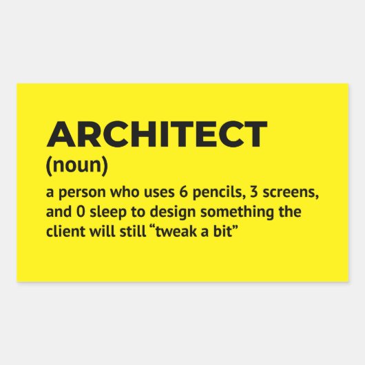Architect Humor Definition Design Rechthoekige Sticker (Voorkant)