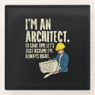 Architect - Ik ben architect Glazen Onderzetter