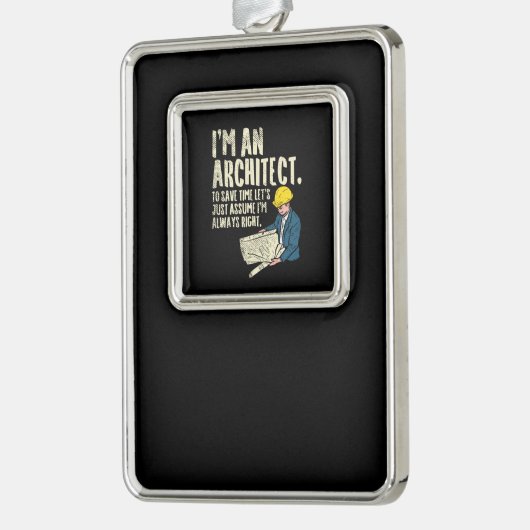 Architect - Ik ben architect Verzilverd Omlijst Ornament (Links)