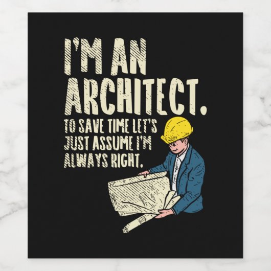 Architect - Ik ben architect Wijn Etiket (Enkel label)