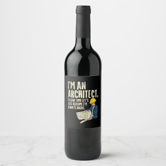 Architect - Ik ben architect Wijn Etiket (Voorkant)