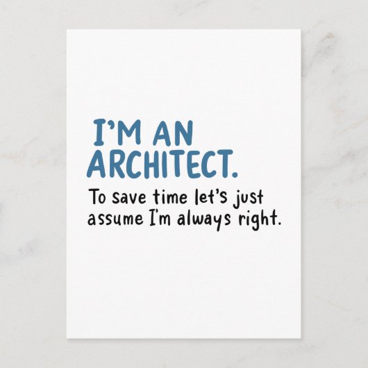Architect - Ik Ben Een Architect Briefkaart (Voorkant)