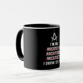 Architect Ik ben een ik teken dingen Job Architect Mok (Voorkant links)