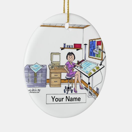 Architect/ingenieur - Vrouw Keramisch Ornament (Rechts)