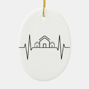 Architect - Kunstversleten huizen voor architect Keramisch Ornament