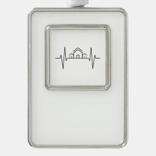 Architect - Kunstversleten huizen voor architect Verzilverd Omlijst Ornament