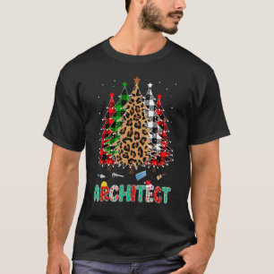 Architect Leopard Red White Green met kerstmis T-shirt