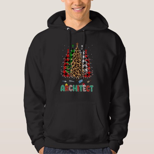 Architect Leopard Red White Green Plaid Christmas Hoodie (Voorkant)