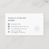 Architect Luxe Marine Blauw Modern Elegant Visitekaartje (Achterkant)