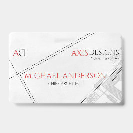 Architect Medewerker Naambadge met Bouwtekening Badge