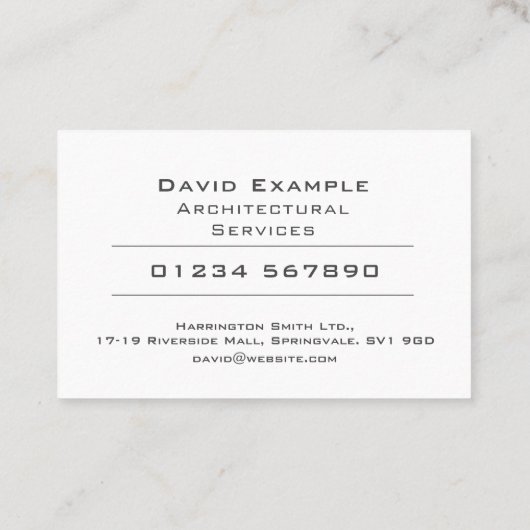 Architect met QR Code Visitekaartje (Achterkant)