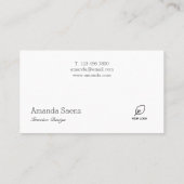 Architect Minimalist Voeg je Logo White Modern toe Visitekaartje (Achterkant)