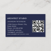 Architect minimalistische vetgedrukte tekst Elegan Visitekaartje (Achterkant)