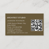 Architect Minimalistische vetgedrukte tekst Elegan Visitekaartje (Achterkant)