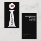 Architect modern abstract zwart monogram visitekaartje (Voorkant / Achterkant)