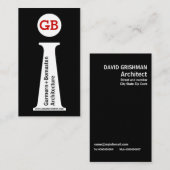 Architect modern abstract zwart monogram visitekaartje (Voorkant / Achterkant)