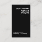 Architect modern abstract zwart monogram visitekaartje (Achterkant)