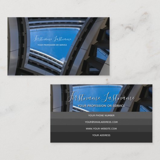 Architect modern kantoor witte gevel visitekaartje (Voorkant / Achterkant)