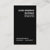 Architect modern zwart-wit, blauw monogram visitekaartje (Achterkant)