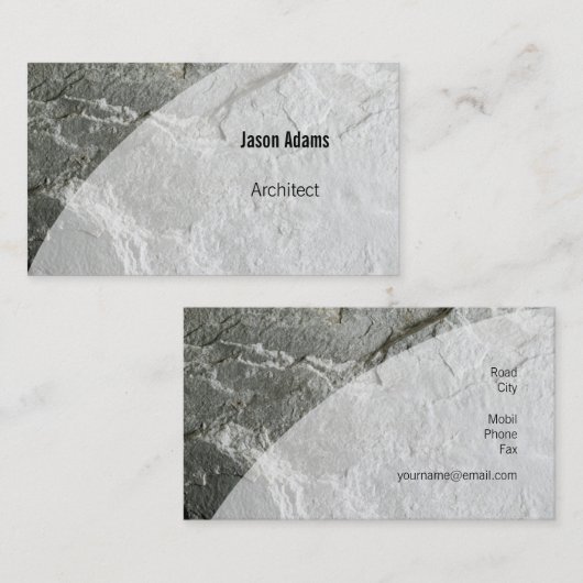 Architect | Moderne marmer Visitekaartje (Voorkant / Achterkant)