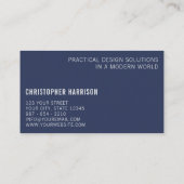 Architect Moderne minimale marine witte piramide Visitekaartje (Achterkant)