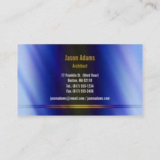 Architect | Moderne professionele thuisbasis Visitekaartje (Achterkant)