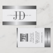 Architect Monogram Silver Metallic Visitekaartje (Voorkant / Achterkant)