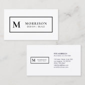 Architect Monogram Zwart Wit Professional Visitekaartje (Voorkant / Achterkant)