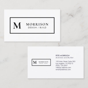 Architect Monogram Zwart Wit Professional Visitekaartje
