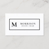Architect Monogram Zwart Wit Professional Visitekaartje (Voorkant)