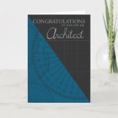 Architect - New Job - Stylish With Graph Paper Kaart (Voorkant)