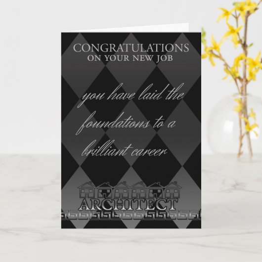 Architect - Nieuwe baan - Stijlvol met huizen, pat Kaart (Gele Bloem)