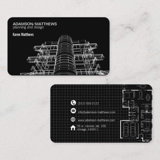 architect ontwerper plant visitekaartje (Voorkant / Achterkant)