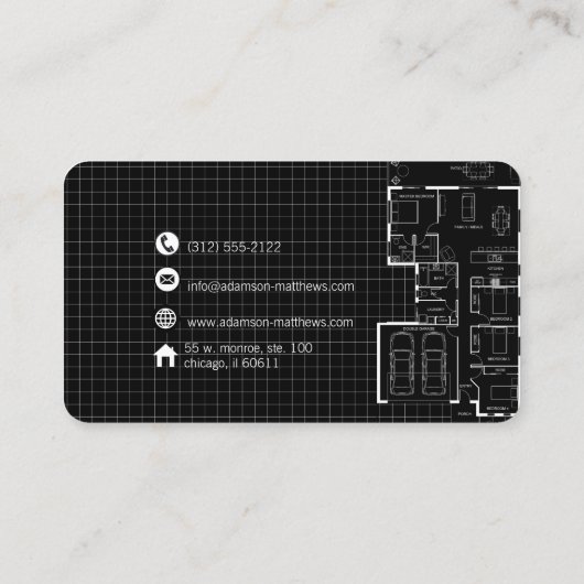 architect ontwerper plant visitekaartje (Achterkant)