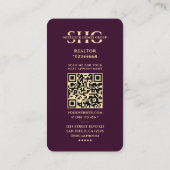 Architect Ontwikkelaar Luxe Paarse Gouden Huis Visitekaartje (Achterkant)