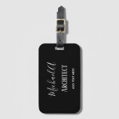 ARCHITECT Persoonlijke cadeaus Classic Black White Bagagelabel (Voorkant (verticaal))