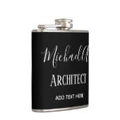 ARCHITECT Persoonlijke cadeaus Classic Black White Heupfles (Rechts)