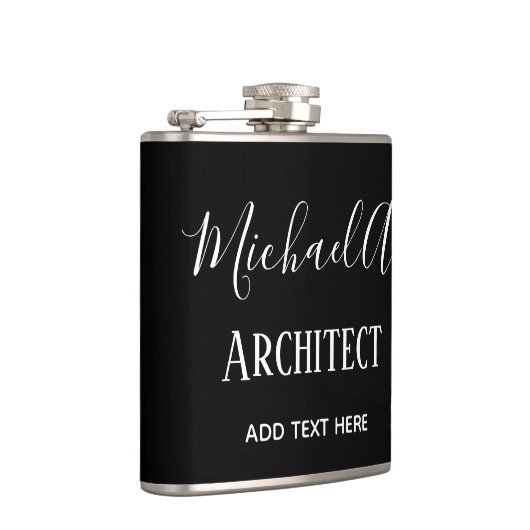ARCHITECT Persoonlijke cadeaus Classic Black White Heupfles (Rechts)