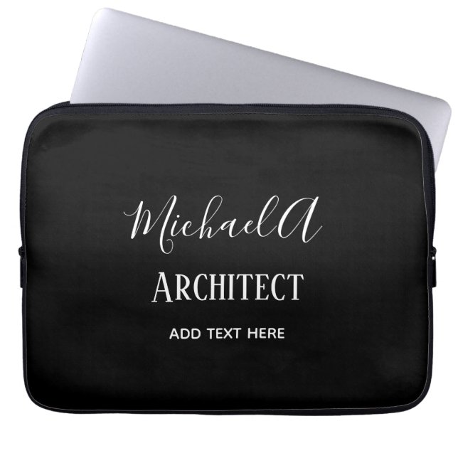 ARCHITECT Persoonlijke cadeaus Classic Black White Laptop Sleeve (Voorkant)