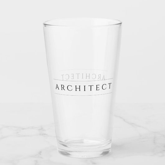 ARCHITECT Pint Drinkglas / Zwart Glas (Voorkant)
