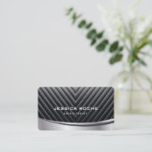 Architect Professional Black Silver Metal QR Code Visitekaartje (Staand voorkant)