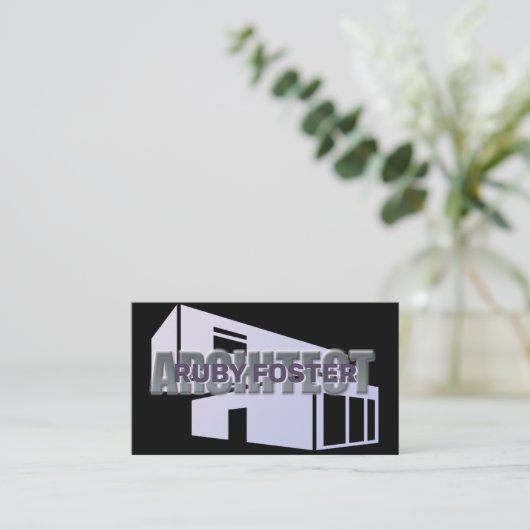 Architect Professional Elegant Black Visitekaartje (Staand voorkant)