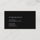Architect Professional Elegant Black Visitekaartje (Achterkant)