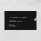 Architect Professional Elegant Minimale zwart Visitekaartje (Achterkant)