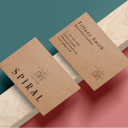 Architect Professional Voeg uw Logo Kraft-papier t Visitekaartje