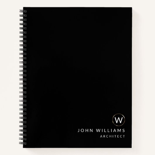 Architect Professioneel Modern Minimalistisch Mono Notitieboek (Voorkant)