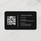 Architect Professioneel Zwart Zilver Metaal QR Cod Visitekaartje (Achterkant)